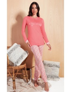 QBO PIGIAMA DONNA SERAFINO MANCIA LUNGA E PANTALONE LUNGO...
