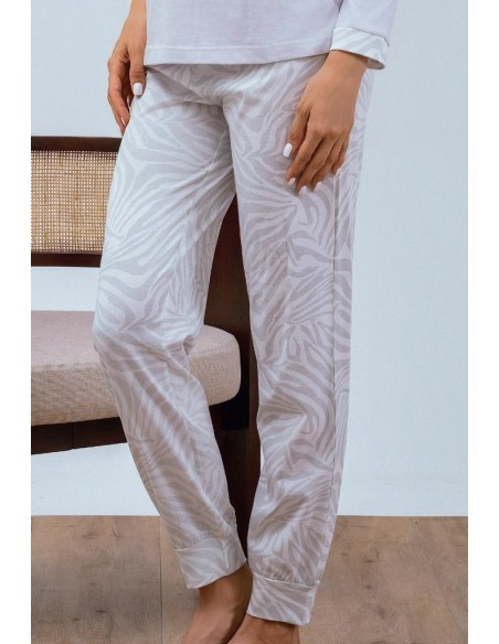 QBO PIGIAMA DONNA SERAFINO MANCIA LUNGA E PANTALONE LUNGO IN COTONE MODAL