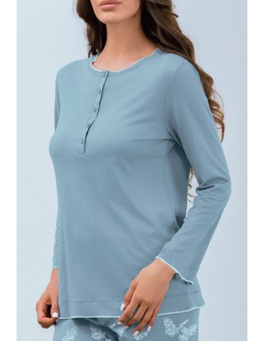 QBO PIGIAMA DONNA SERAFINO MANCIA LUNGA E...