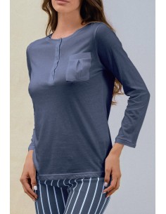 QBO PIGIAMA DONNA SERAFINO MANCIA LUNGA E PANTALONE LUNGO... 2