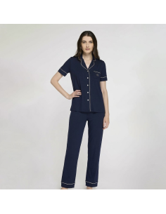 LIU JO PIGIAMA DONNA SCOLLO V MEZZA MANICA E PANTALONE...