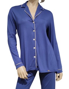 AMADINE PIGIAMA DONNA APERTO, MANICA LUNGA E PANTALONE 2