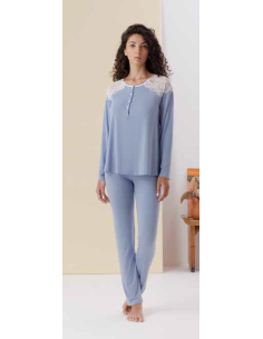 AMADINE PIGIAMA DONNA SERAFINO MANICA LUNGA E PANTALONE...