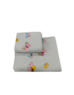 CA' D'ORO SET 2 ASCIUGAMANI IN SPUGNA 100% COTONE - PAPILLON 2