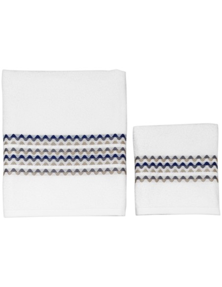 CA' D'ORO SET 2 ASCIUGAMANI IN SPUGNA 100% COTONE - TRENDY