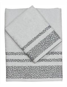 CA' D'ORO SET 2 ASCIUGAMANI IN SPUGNA DI COTONE - MALINDI