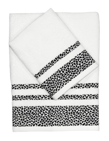 CA' D'ORO SET 2 ASCIUGAMANI IN SPUGNA DI COTONE...