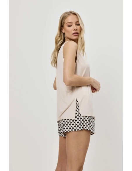 ARUELLE PIGIAMA DONNA SMANICATO A GIROGOLA E SHORTS IN VISCOSA - VEDA