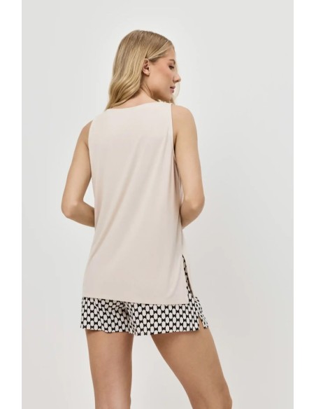 ARUELLE PIGIAMA DONNA SMANICATO A GIROGOLA E SHORTS IN VISCOSA - VEDA