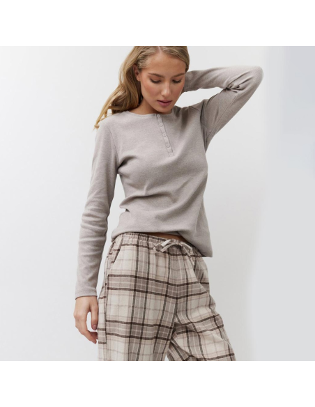 ARUELLE PIGIAMA DONNA SERAFINO MANICA LUNGA E PANTALONE LUNGO IN COTONE - MARTINA