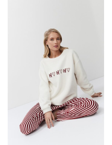 ARUELLE PIGIAMA DONNA GIROGOLA MANICA LUNGA E PANTALONE LUNGO IN CORAL - CANDY SET