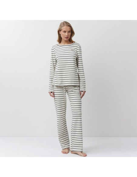 ARUELLE PIGIAMA DONNA GIROGOLA MANICA LUNGA E PANTALONE LUNGO IN COTONE- JUSTINE SET