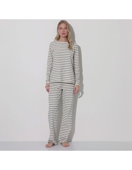 ARUELLE PIGIAMA DONNA GIROGOLA MANICA LUNGA E PANTALONE LUNGO IN COTONE- JUSTINE SET