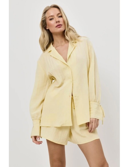 ARUELLE PIGIAMA DONNA ABBOTTONATO MANICA LUNGA E SHORTS IN VISCOSA - SOLARA