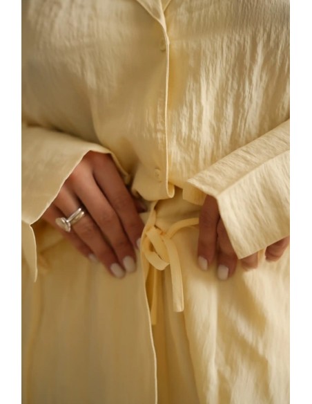 ARUELLE PIGIAMA DONNA ABBOTTONATO MANICA LUNGA E SHORTS IN VISCOSA - SOLARA