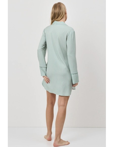 ARUELLE CAMICIA DA NOTTE DONNA ABBOTTONATA A MANICA LUNGA - MOSS