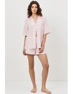 ARUELLE PIGIAMA DONNA ABBOTTONATO MANICA CORTA E SHORTS...