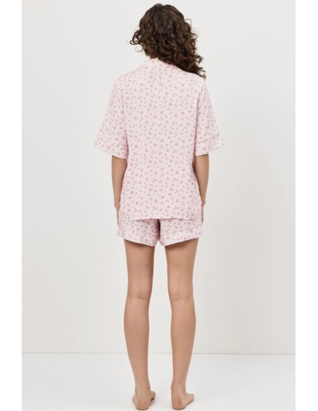 ARUELLE PIGIAMA DONNA ABBOTTONATO MANICA CORTA E SHORTS IN VISCOSA - BLOSSOM