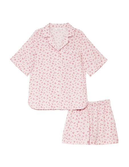 ARUELLE PIGIAMA DONNA ABBOTTONATO MANICA CORTA E SHORTS IN VISCOSA - BLOSSOM