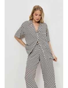 ARUELLE PIGIAMA DONNA ABBOTTONATO MANICA CORTA E...