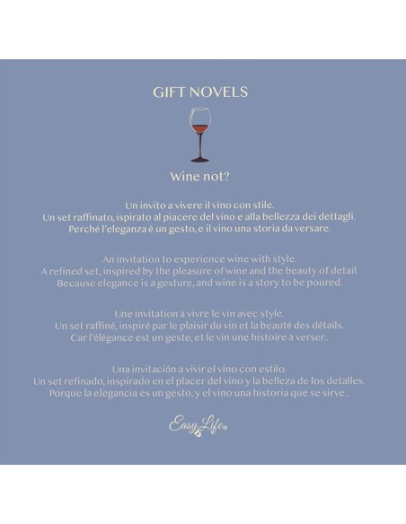 EASY LIFE SET 3 PEZZI VINO - GIFT NOVELS