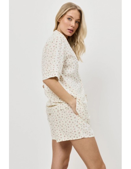ARUELLE PIGIAMA DONNA ABBOTTONATO MANICA CORTA E SHORTS IN VISCOSA - CAPRIELLE