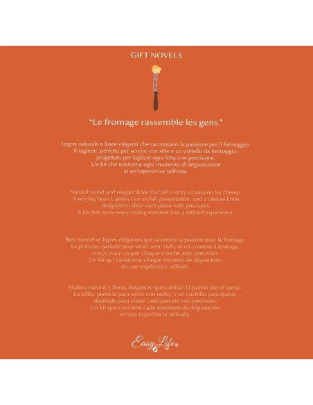 EASY LIFE SET TAGLIERE E COLTELLO FORMAGGIO - GIFT NOVELS