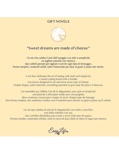 EASY LIFE SET TAGLIERE E 2 COLTELLI FORMAGGIO -...