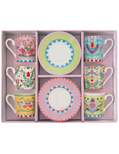 EASY LIFE SET 6 TAZZE CAFFÈ CON PIATTINO 100 ML...