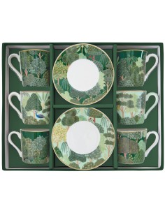 EASY LIFE SET 6 TAZZE CAFFÈ CON PIATTINO 100 ML - WOODLAND