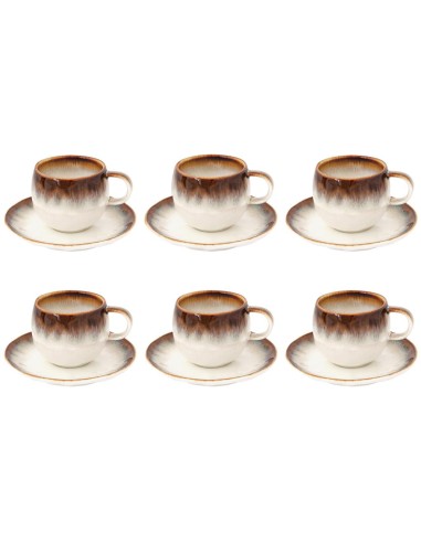 EASY LIFE SET 6 TAZZE CAFFÈ CON PIATTINO 120 ML...