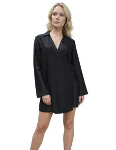 ARUELLE CAMICIA DA NOTTE DONNA A MANICA LUNGA - NOIR