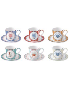 EASY LIFE SET 6 TAZZE ESPRESSO CON PIATTINO 100 ML - SEA... 2