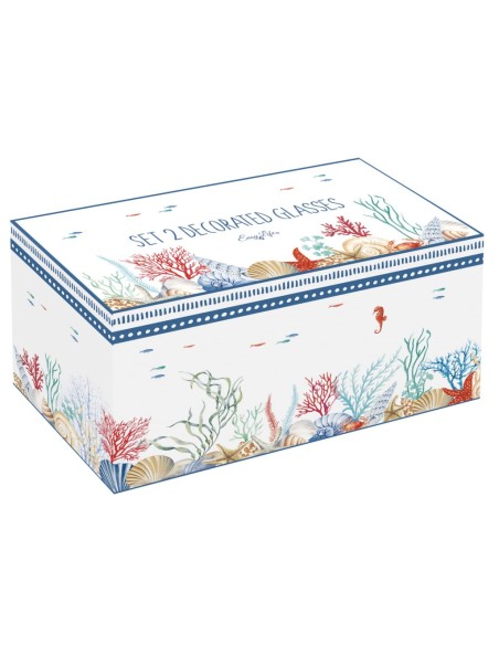EASY LIFE SET 2 BICCHIERI 500 ML IN VETRO - SEA BREEZE