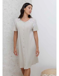 AMADINE CAMICIA DA NOTTE DONNA ABBOTTANATA MANICA CORTA...