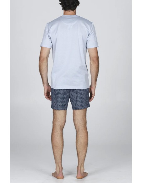 JULIPET PIGIAMA UOMO SERAFINO MANICA CORTA E PANTALONCINO IN COTONE JERSEY - MAPELLO