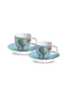 EGAN SET 2 TAZZE CAFFÈ CON PIATTINO 80 ML IN PORCELLANA -...