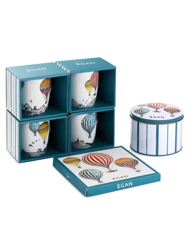 EGAN SET 2 TAZZE CAFFÈ CON PIATTINO 80 ML IN...