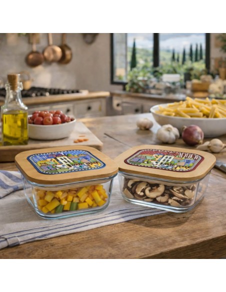 EGAN CONTENITORE IN VETRO CON COPERCHIO 18 X 7,5 CM - PAESE MIO
