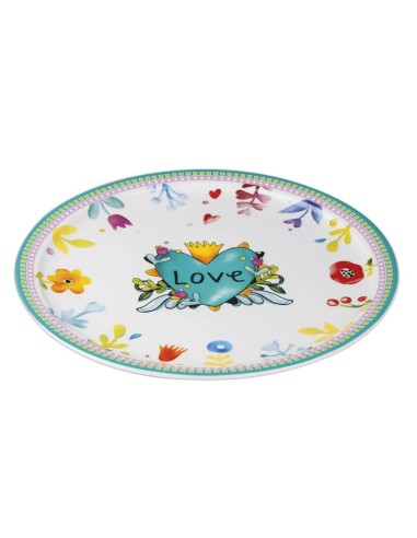 EGAN PIATTO TORTA Ø31 CM IN PROCELLANA - LOVE