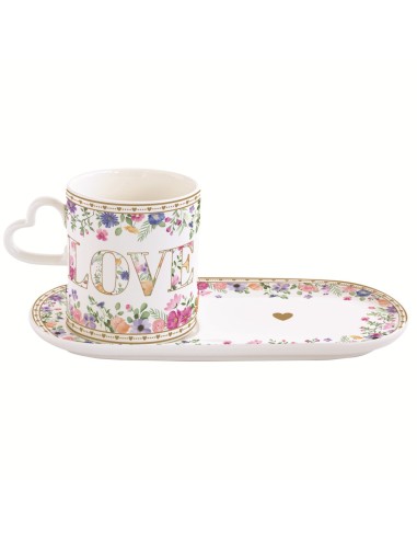 EASY LIFE TAZZA MUG 320 ML CON VASSOIO - MON AMOUR