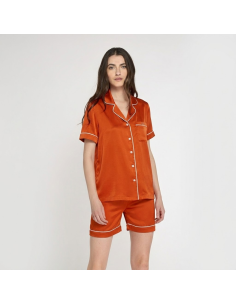 LIU JO PIGIAMA DONNA ABBOTTONATO MEZZA MANICA E SHORTS IN...