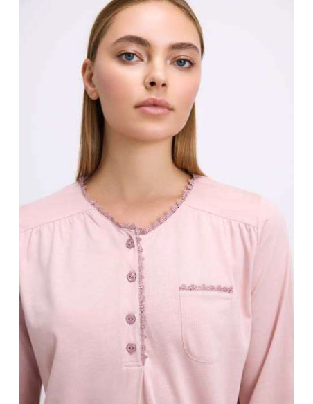 GOLDENBAY CAMICIA DA NOTTE DONNA SERAFINO MANICA LUNGA IN JERSEY - VALERIAN