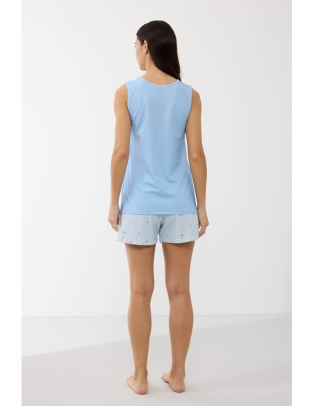 GOLDENBAY PIGIAMA DONNA SERAFINO SPALLA LARGA E SHORTS IN JERSEY - AVENIA