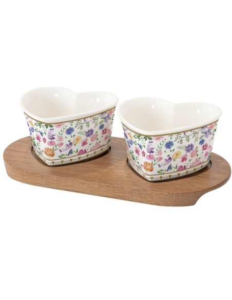 EASY LIFE ANTIPASTIERA 2 COPPETTE SU VASSOIO - MON AMOUR