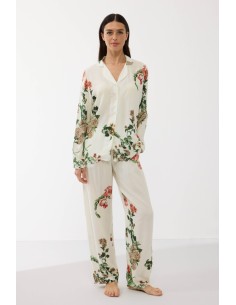 GOLDENBAY PIGIAMA DONNA ABBOTTONATO MANICA LUNGA E...