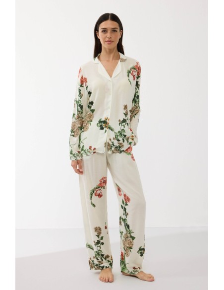 GOLDENBAY PIGIAMA DONNA ABBOTTONATO MANICA LUNGA E PANTALONE IN JERSEY - LYSANDRA