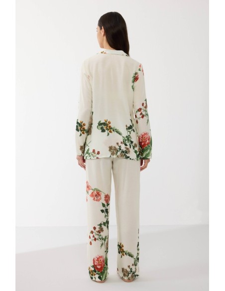 GOLDENBAY PIGIAMA DONNA ABBOTTONATO MANICA LUNGA E PANTALONE IN JERSEY - LYSANDRA