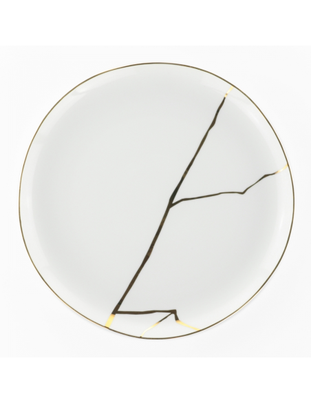 WEISSESTAL PIATTO PIANI 27 CM IN PORCELLANA - ONIX WHITE GOLD BREAK