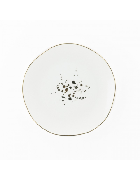 WEISSESTAL PIATTO FRUTTA 20.5 CM IN PORCELLANA - ONIX GOLD DOTS